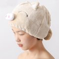 thumbnail image 3 of Toalla para secar el cabello, toalla absorbente para lindo gorro de cerdo de dibujos animados, turbante para el cabello de microfibra, sombrero para el cabello de secado rápido, toalla envuelta, gorr, 3 of 4