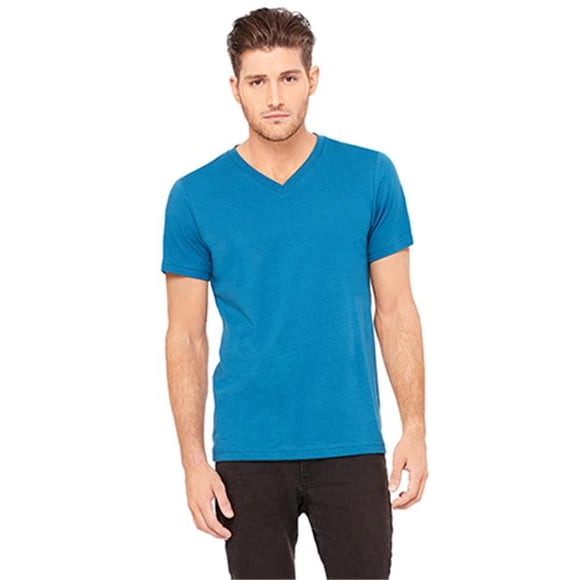 3005 Unisex Jersey Short Sleeve V-Neck Tee - Deep Teal, Small