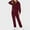 Wine, variant on Comfy Soft Fleece Warm Pajamas for Women One Piece Solid Long Sleeve Jumpsuit 2024 Casual Hooded Onesie Rompers S-5XL