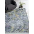 thumbnail image 4 of 2â€™ x 7â€™ Gray Gold Abstract Rings Runner Rug, 4 of 5