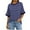 Dark Blue, variant on Ltctricy Women's Oversized T Shirts Casual Loose Half Sleeve Crew Neck Striped Tunic Tops Trendy Summer Tee Blouses with Pocket