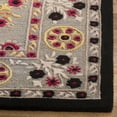 thumbnail image 3 of SAFAVIEH Bellagio Pinwheel Geometric Floral Wool Area Rug, Light Gray/Black, 5' x 5' Square, 3 of 8