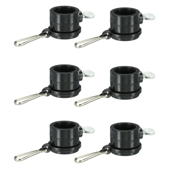 Flag Pole Rings Mounting Clips Rotating Fasteners 23mm x 27mm Black Pack of 6
