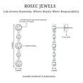 thumbnail image 5 of Rosec Jewels - Lab Created Diamond Chain Earrings with Screw Back (Ef-Vs Quality) - Bezel Set Diamond Earrings, 925 Sterling Silver, 5 of 6