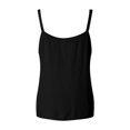 thumbnail image 4 of Women Summer Tops Women's Summer V Neck Sleeveless Solid Color Tank Top & Camisole Crop Top Back Crop Animated Thick Strap Design Your Own Tops for Women Camisole with Bra Chiffon Cute Black M, 4 of 7