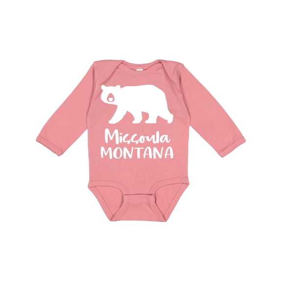 Inktastic Missoula, Montana White Bear Silhouette Boys or Girls Long Sleeve Baby Bodysuit