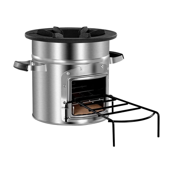 Portable Rocket Stove with Carry Bag, Stainless Steel Wood Burning Camping Stove for Backyard, Hiking, and Emergency Cooking, Uses Natural Fuel