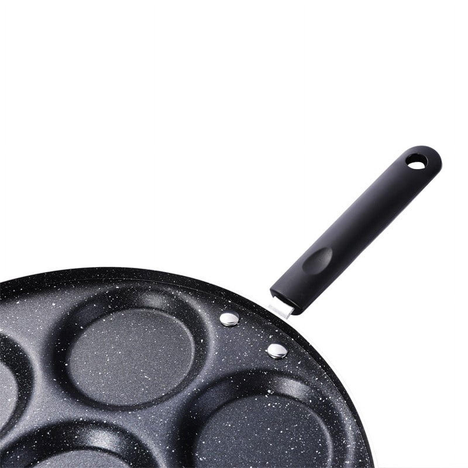 Miayilima Non-Stick Pan Fryer Hole Pan Hamburger Frying Eggs Pan Frying Seven Mould Non Stick Kitchen,Dining Bar,1× 7-Hole Omelet Pan