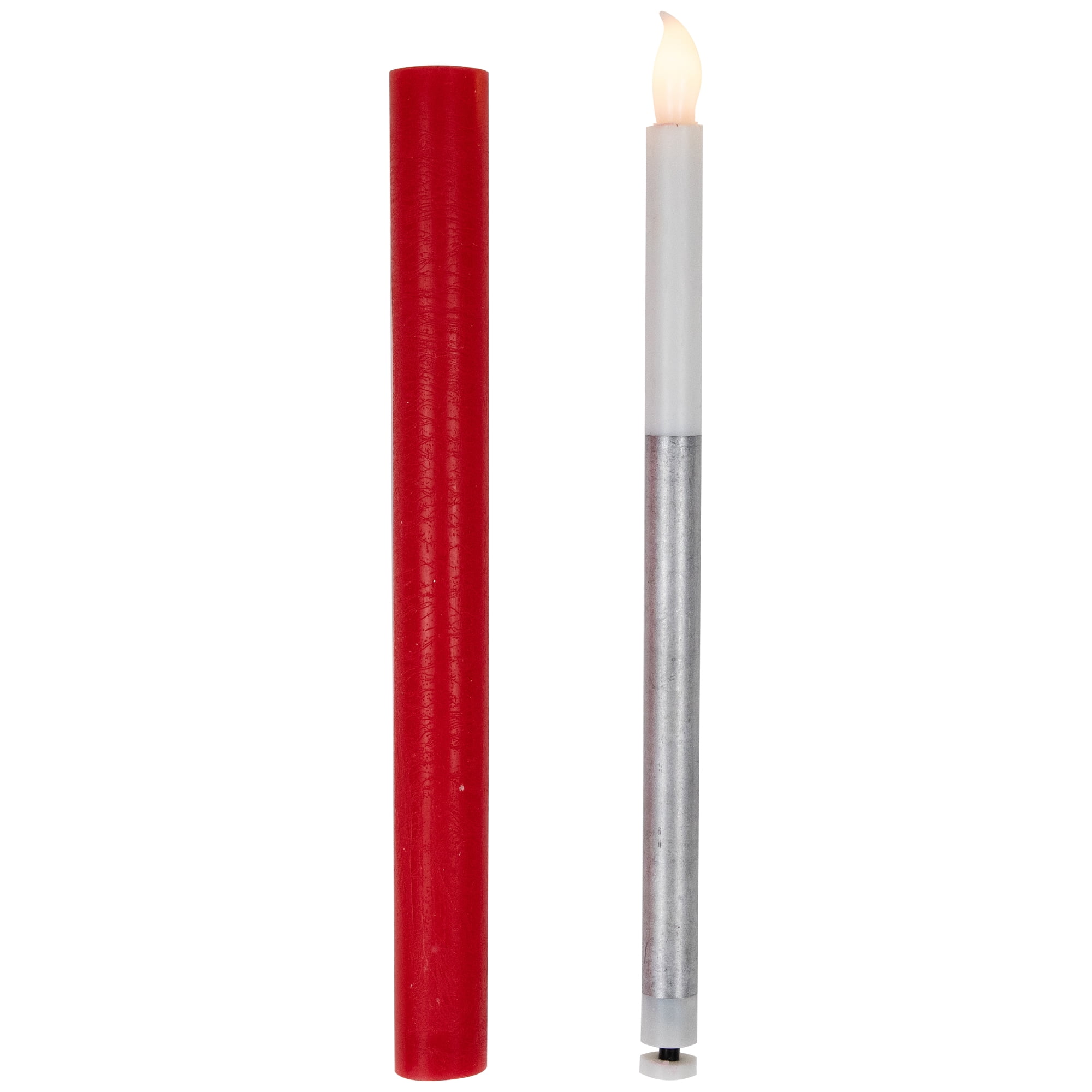 Northlight LED Flickering Flameless Taper Christmas Candles - 9.75" - Red - Set of 4