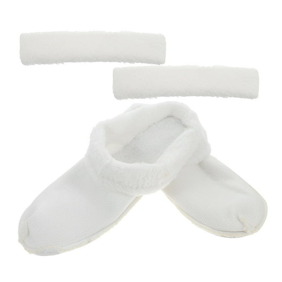 SEWCHICS Round Toilet Seat Soft Close Plush Shoe Liners Warmth For Indoor Use 1 Set