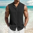 thumbnail image 2 of Afdoent Shirt For Men Male Sleeveless Shirts For Daily Wear Sports And Casual Outings Featuring For Spring Summer Easy Care Options Available Casual Vacation Top, 2 of 8