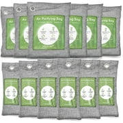 12 Pack Bamboo Charcoal Air Purifying Bag, Activated Charcoal Bags Odor Absorber, Moisture Absorber, Natural Car Air Freshener, Shoe Deodorizer, Odor Eliminators For Home, Pet, Closet (6x5
