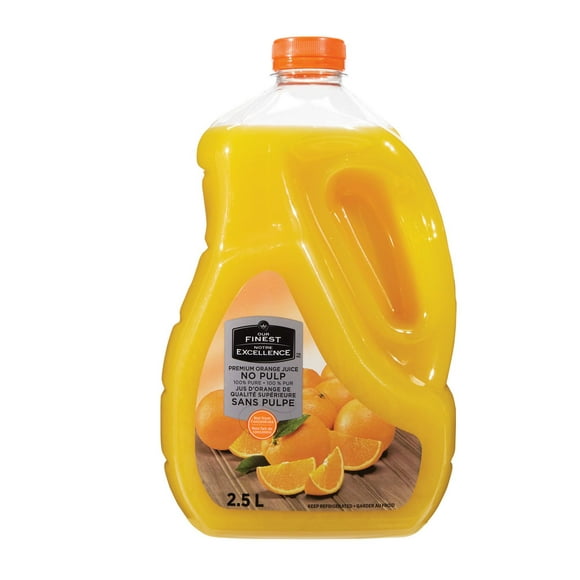 Our Finest No Pulp Premium Orange Juice, 2.5 L