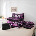 thumbnail image 5 of Feelyou Glitter Letter M Twin Bedding Sets 7-Piece for Girls, Dreamy Kawaii Butterfly Bedding Comforter Set, Fashion Romantic Reversible Sheet Sets, Super Cozy Room Decor, 5 of 7