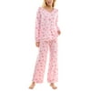 Roudelain HEART OUT PINK Women's 2-Pc. Printed Butter Knit Pajamas Set, M