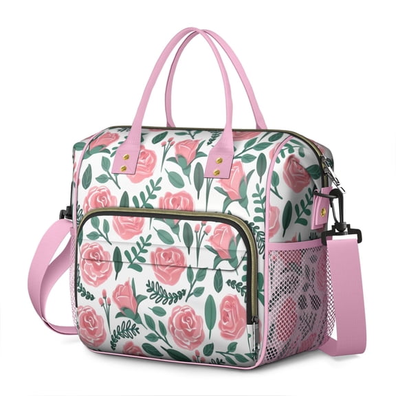 Pioneer Flower Floral Print Pattern Womens Lunch Box for Work,Insulated Large Lunch Bag for Tween and Teen,Loncheras Para Mujer,Leakproof Adult Lunch Bag for Work,Beach,Travel,Picnic,Camping