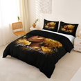 thumbnail image 3 of Castle Fairy Inspirational Black Woman Duvet Cover Queen,Gold Butterfly Print Queen Bedding,White Gold,Black Reversible,1 Duvet Cover and 2 Pillowcases, 3 of 6