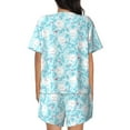 thumbnail image 3 of Naloa Cute Rabbit Women's Short-Sleeved Pajama Set, Loungewear, Summer pajamas, Breathable Cozy - Small, 3 of 9