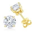 thumbnail image 3 of AGS Certified 14k Yellow Gold 1/2 Cttw 4-Prong Set Brilliant Round-Cut Solitaire Diamond Push Back Stud Earrings (L-M Color, I1-I2 Clarity) - Choice of Metal Color and Carat Weight, 3 of 8