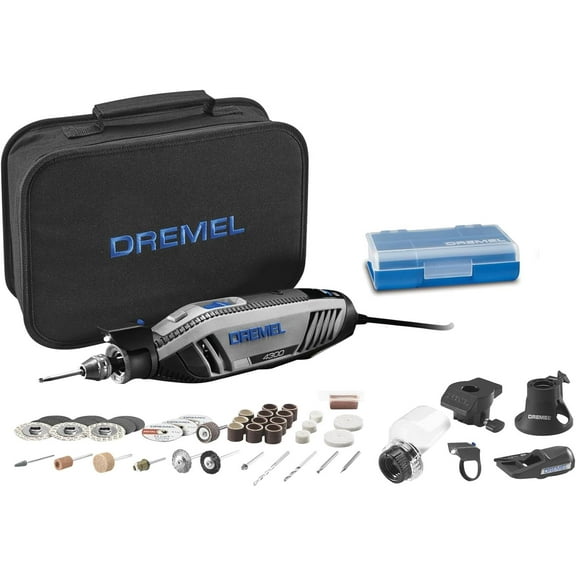 Dremel 4300-5/40 Corded Variable Speed Rotary Tool with 5 Attachments, 40 Accessories & Dremel Soft Case, 1.8A/120Volts