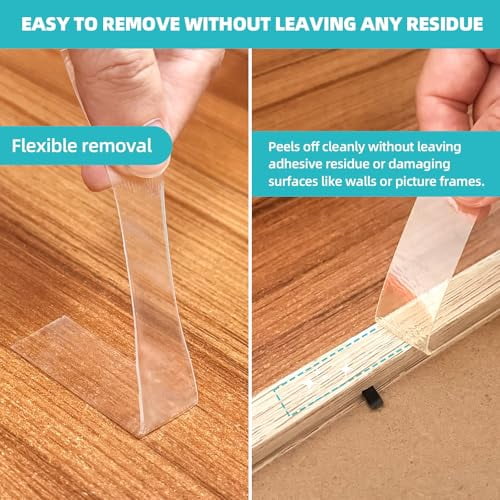 Tekola Double Sided Tape Heavy Duty 1.2in×20ft, Nano Tape Double Sided, Removable Traceless Two Sided Adhesive Tape, Clear Mounting Tape Double Sided Tape for Walls, Hanging Picture,Poster,Carpet