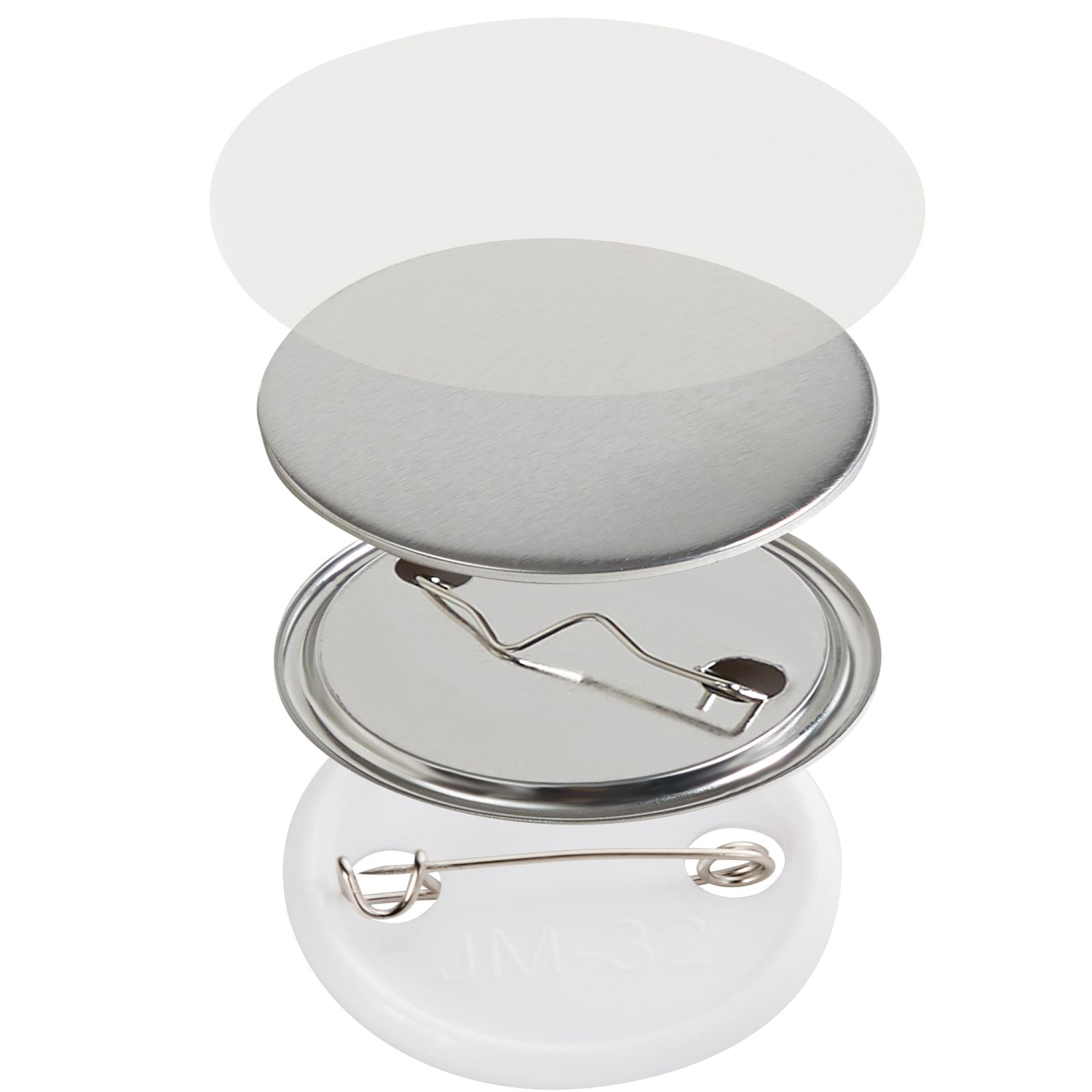 Pinback Button Parts 500 Sets 32mm Metal Covers and Bottom Parts High Transparency Films for Button Maker DIY Badges