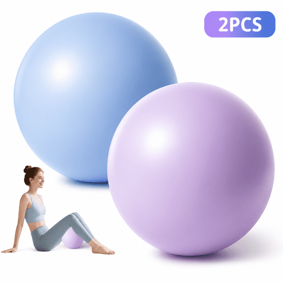 Small Exercise Ball 2 Pack 8-10 Inch Mini Yoga Ball Anti-Burst Pilates Barre Fitness Ball