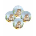 thumbnail image 7 of 13 Inch Round Placemats Set of 4, Groundhog Day Non Slip Heat Insulation PP Table Mats, Blue Plaid Sunflower Spring Floral Washable Place Mats for Kitchen Dining Party Table Decor, 7 of 7