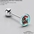 thumbnail image 4 of Body Candy 14G Christmas Tongue Ring - 316L Steel Straight Barbell Winter Holiday Wiener Dog Tongue Piercing for Women Men, 4 of 8