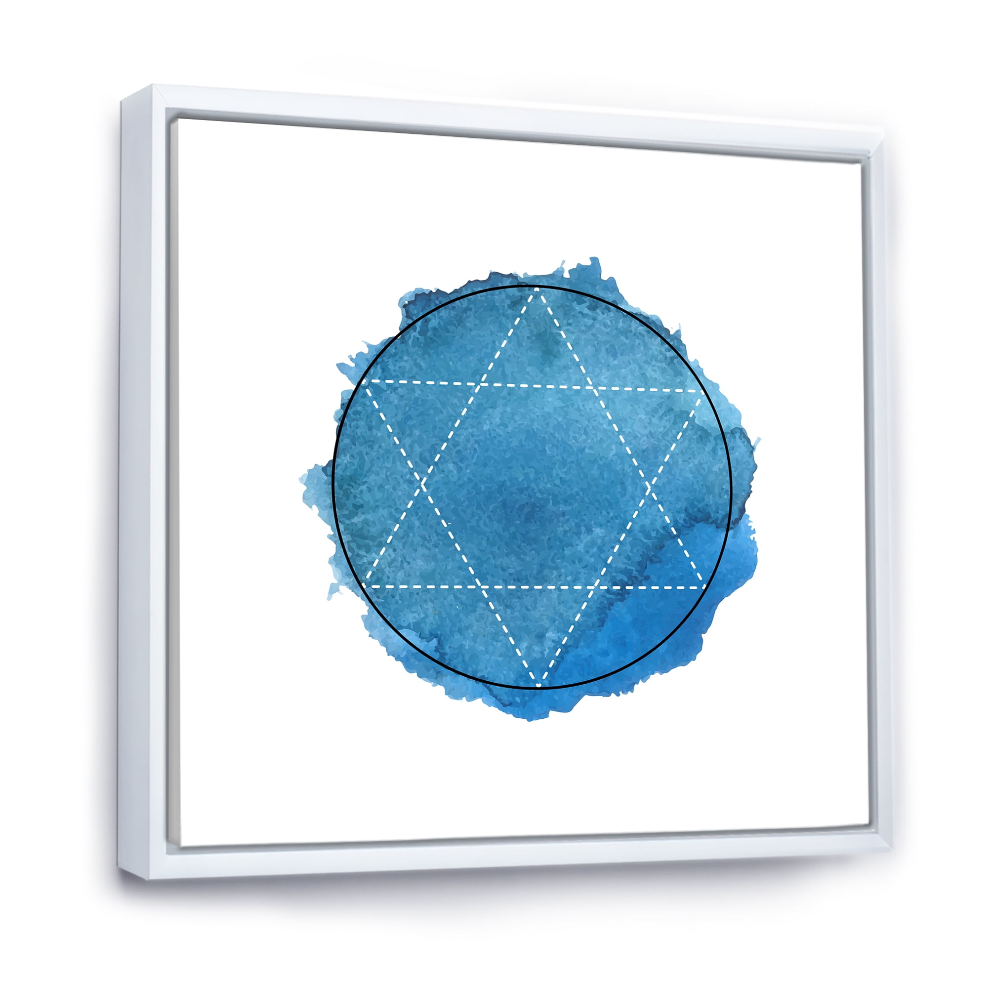 Designart 'Sacred Geometry and Symbol of Alchemy III' Bohemian & Eclectic Framed Canvas Wall Art Print