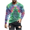 thumbnail image 2 of WXLWZYWL Men's Sweatshirts No Hood Plaid Christmas Printed Casual Party Tops Winter Long Sleeve Shirts Round Neck Loose Sweatshirt, 2 of 5