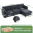 thumbnail image 2 of 109" Modular Sectional Sofa Sleeper Bed with Storage Ottoman, Oversized Deep Seat Cloud Couch with Movable Ottomans, Convertible 4-Seat L-Shaped Sofa for Living Room or Apartment (Low Legs 1.97"), 2 of 15