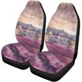 thumbnail image 2 of ABPHQTO Juego de 2 fundas de asiento de coche púrpura Francia campo de lavanda en Provenza pintura de acuarela francés Universal Auto asientos delanteros Protector se adapta, 2 of 4