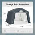 thumbnail image 3 of Alpha Joy 12 x 14 x 9.1 ft Portable Storage Shed Outdoor Heavy Duty Carport with Roll-up Ventilated Windows, 3 of 8