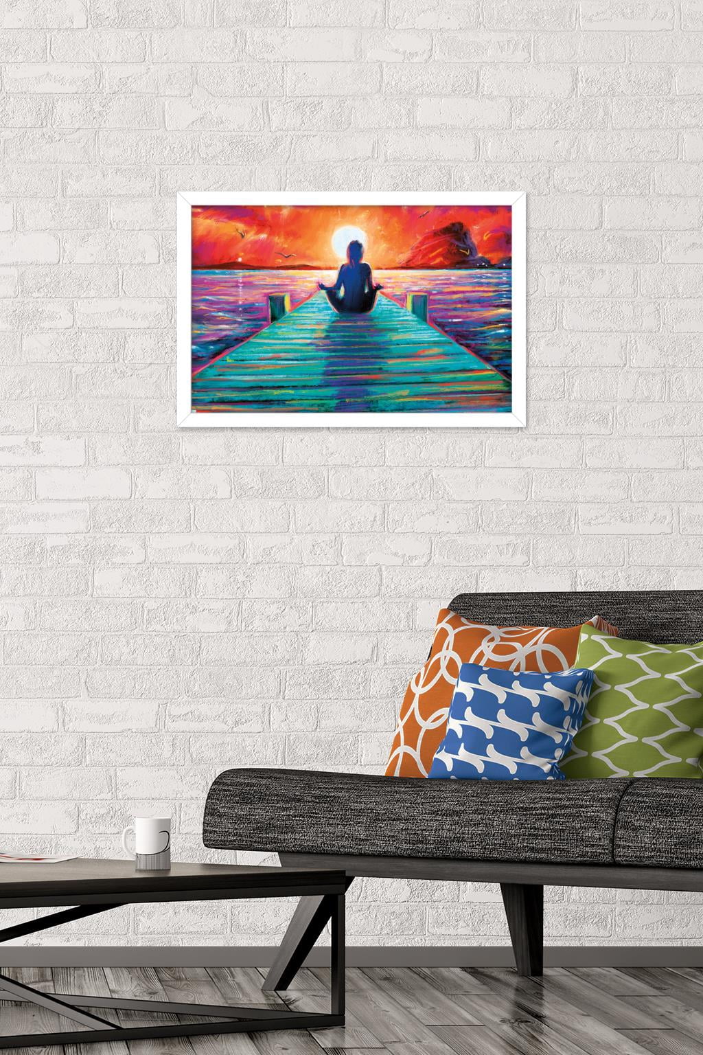 PD Moreno - Fine Art - Yoga Dock Wall Poster, 14.725" x 22.375" Framed
