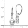 thumbnail image 3 of Sterling Silver Rhodium 8x6mm Oval Cubic Zirconia Leverback Earrings, 3 of 3