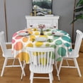 thumbnail image 2 of Colorful Spots Pattern Round Tablecloth 60" X 60",Wrinkle Wipeable Table Cloth for Kitchen Dining Room Picnic Patio Party, 2 of 6