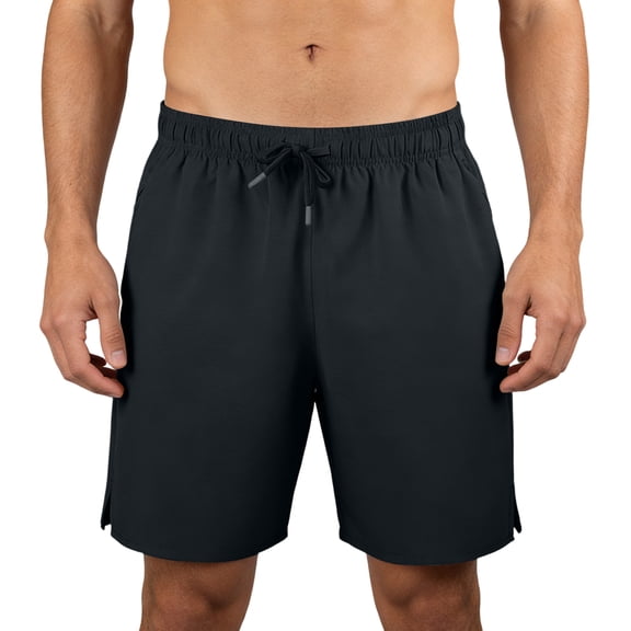 Domuza Men's Athletic Running Shorts Lightweight Gym Workout Shorts with Pockets Dark Gray L
