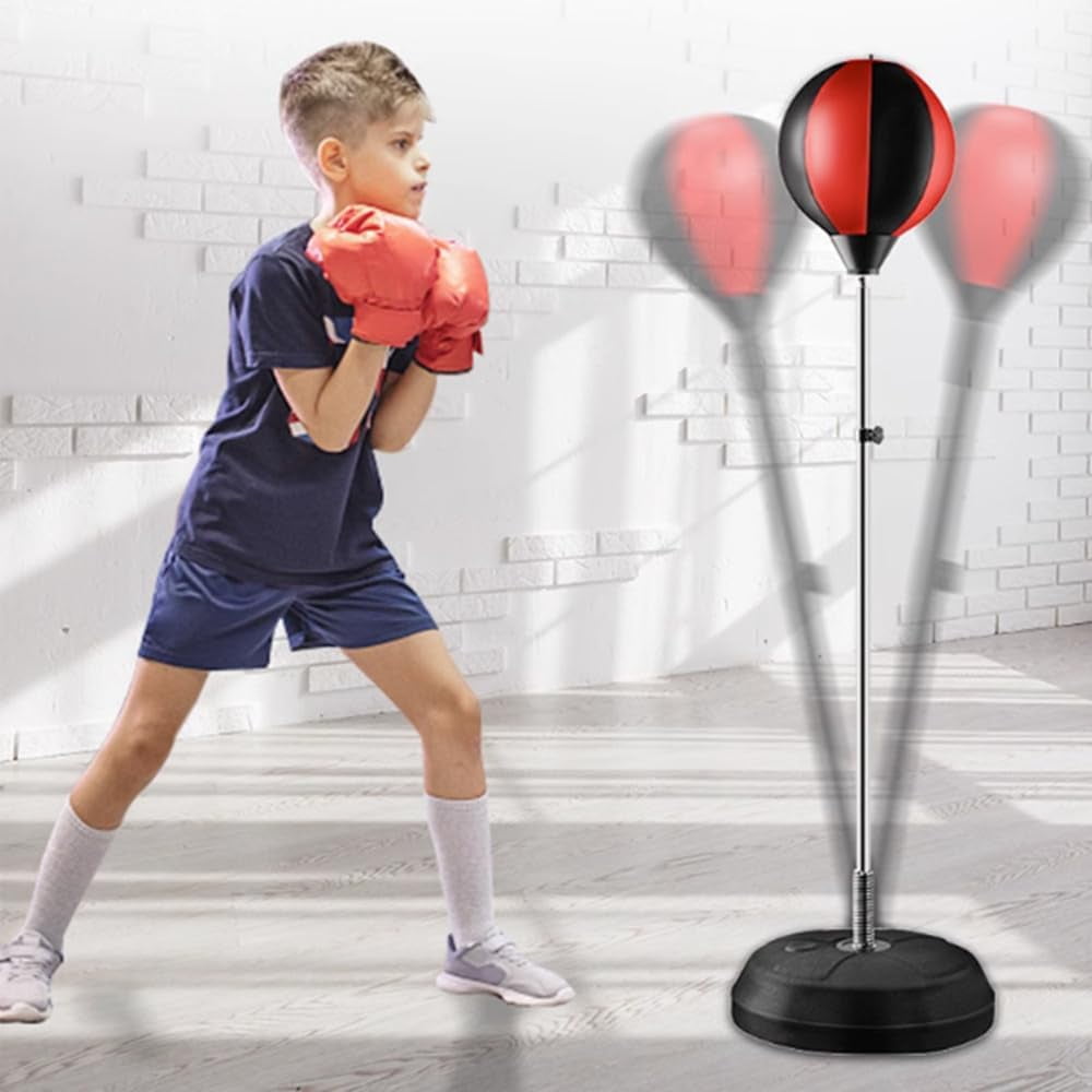 EOTVIA Punching Bag for Kids, Freestanding Boxing Set with Junior Gloves, 41 Inch Height Adjustable Punching Bag with Stand, Sport Game Toys for Boys Girls 3-10 Years Perfect for Exercise and Fitness