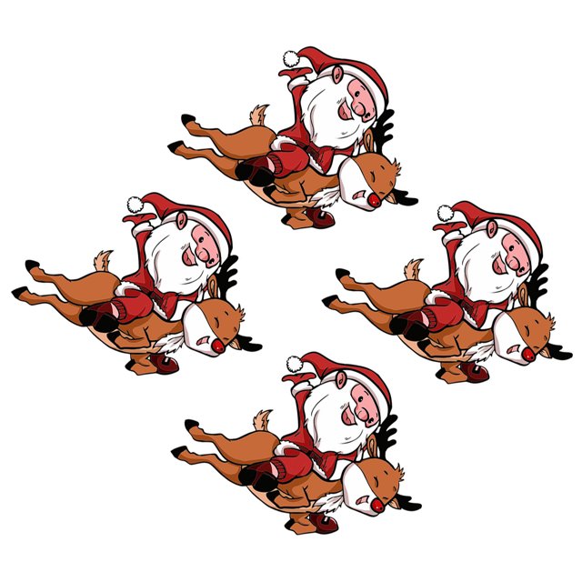 sweethay 4 pack/lote pegatina de dibujos animados de renos de Navidad pegatina de coche para ventana de cristal del cuerpo del vehículo Automoción decorativa y accesorios