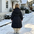 thumbnail image 6 of Hellosay Long Puffer Coat Girls Quilted Long Sleeve Hooded Jacket Winter Zip Up Ruffle Tie Front Outwear with Pockets, 6 of 6
