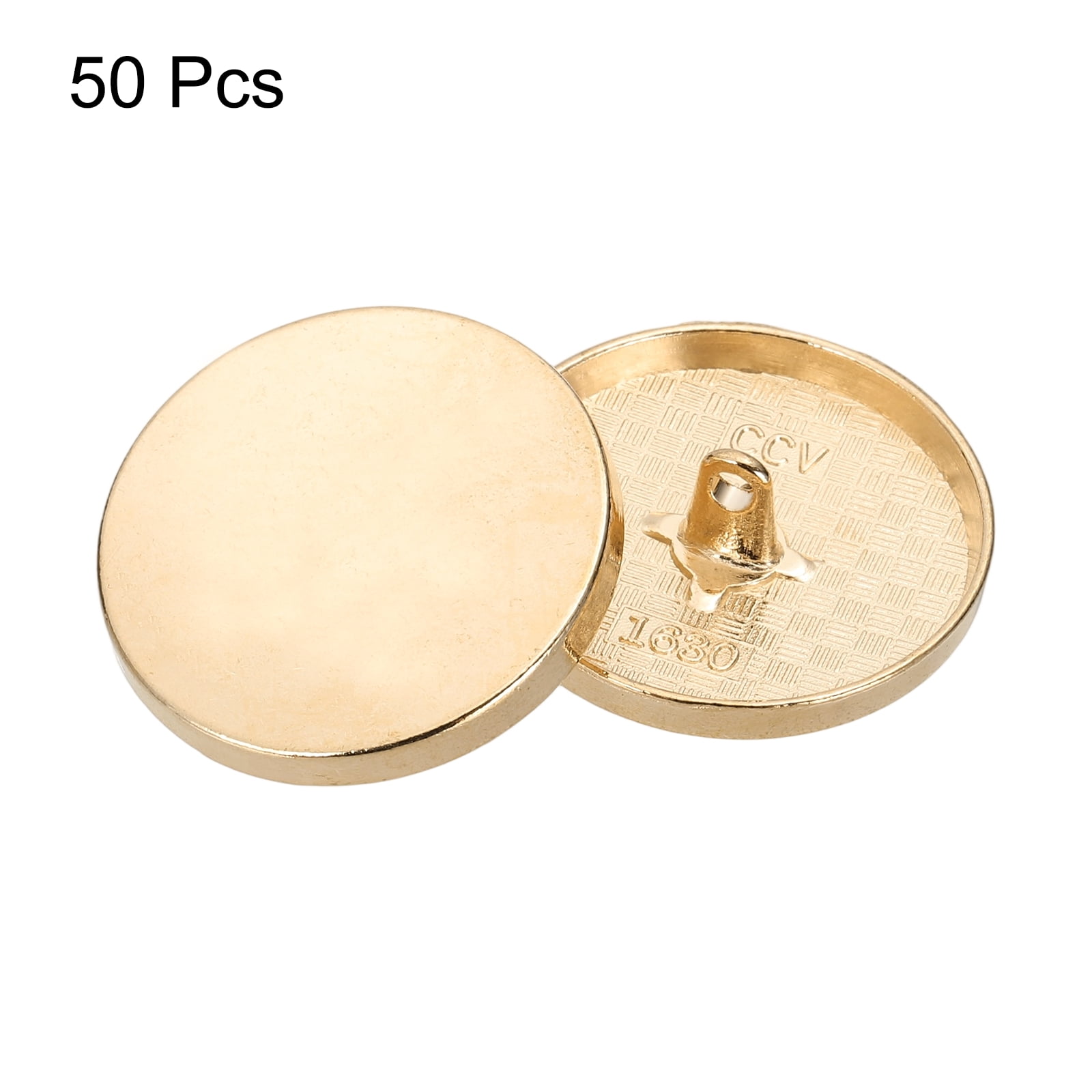 50pcs 48L Metal Round Flat Sewing Buttons 30mm Alloy Shank Craft Replacement Button for Men Women Suit Woolen Coat Shirt Trousers Sewing Crafts, Rose Gold