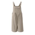 thumbnail image 3 of Baqcunre Jumpsuits For Women Womens Overalls Casual Loose Sleeveless Adjustable Straps Wide Leg Jumpsuit With 3 Pockets Womens Shorts Women'S Pants Khaki S, 3 of 4