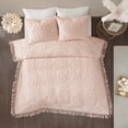 thumbnail image 3 of Witaxima Cotton Chenille Medallion Coverlet Set with Fringe, King/Cal King, Blush, 100% Cotton, No Quilting, Includes 2 Shams, 3 of 8
