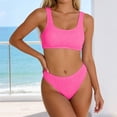 thumbnail image 2 of Rugged Ribbed Two Piece Bikini Set Featuring Wide Strap Top and Mid Waist Swimwear For All Seasons Beachwear, 2 of 5