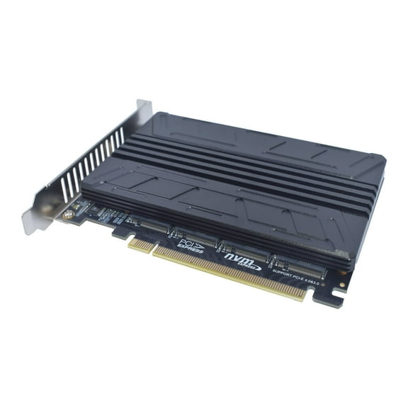 LetLinkSo M.2 PCIe Adapter x16 Gen4 for 4 Ports M2 SSDs, PCIe M.2 Expansion Card for 4 M.2 2280 2260 2242 2230 NVMe SSDs M Key with Advanced Cooling Heat Sink