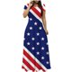 thumbnail image 1 of Vestidos de Verano de Manga Corta para Mujer Día de la Independencia Impreso Cuello Redondo Vestido Largo con Bolsillo, Poliéster Desgaste Casual, Lavado de Manos, 1 of 5