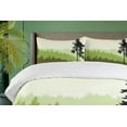 thumbnail image 4 of Ambesonne Nature Duvet Cover Sets, Pine Tree Silihouette, 2-King, Lime Green Army Green, 4 of 7