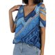 thumbnail image 2 of Lucakuins - Camiseta estampada con blusa para mujer, manga corta suelta con cremallera y cuello en V Lucakuins  moda, 2 of 9