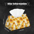 thumbnail image 4 of Kdxio White Marble Pattern Sunflower Print Tissue Box Cover,Modern PU Leather Rectangular Tissue Box Holder for Bathroom Living Room Bedroom Office Desk Car Home, 4 of 6